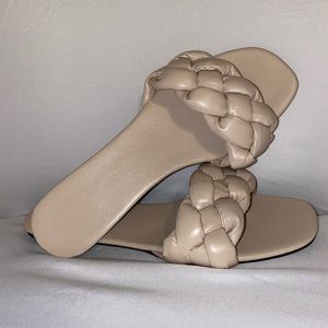 Beige Braided Sandals